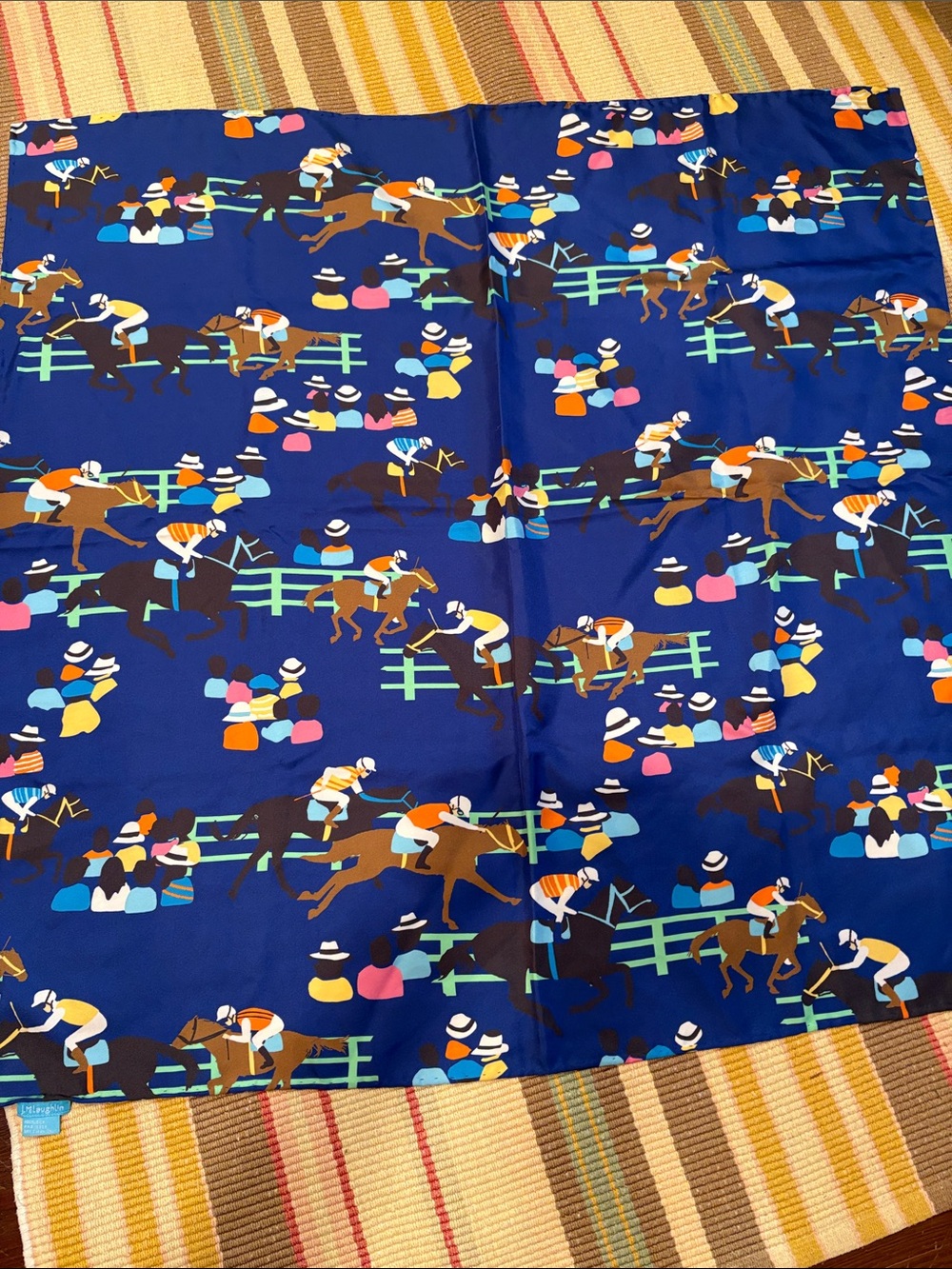 J McLaughlin Large Silk Horse Racing Scarf